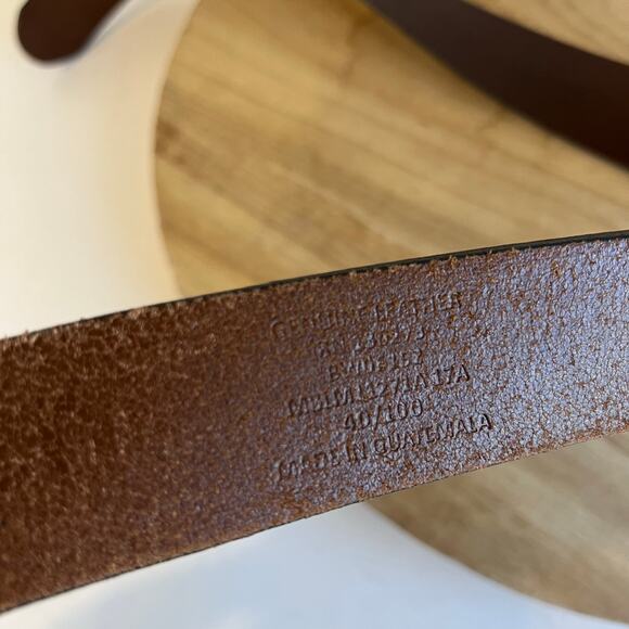 Wrangler Brown Genuine Leather Eagle Tooled Western Belt Unisex Size Large - Picture 7 of 11